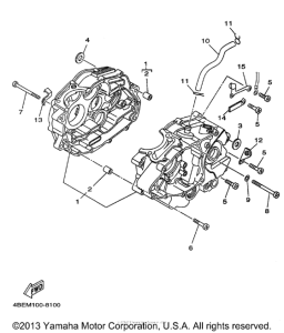 XT225K Картер двигателя