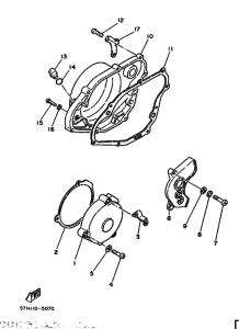 YZ490 YZ490U Crankcase cover ass`y  (v