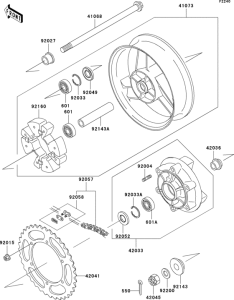 ZX600 Задняя ступица колеса
