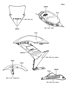 EX650 デカール(ブルー)(KJF)