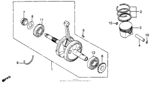 XL500S Коленчатый вал и поршни