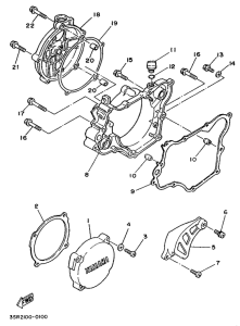 YZ125B Крышка картера двигателя