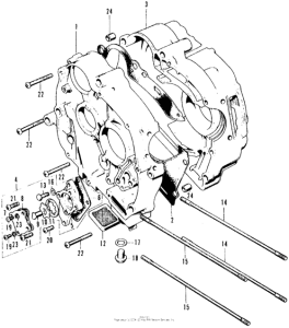 CT90 Crankcase + oil pump