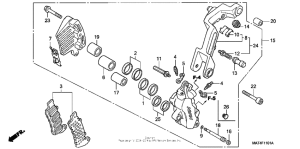 CBR1100XX Суппорт тормозной передний