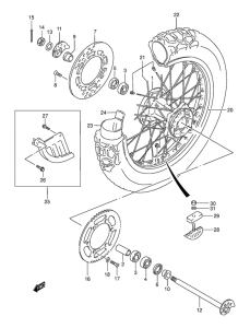 DR-Z250 Rear wheel complete assy