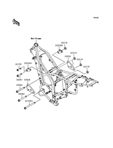 KLX250 Крепление двигателя