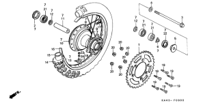 CR250R Rear wheel complete assy