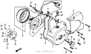 C70 Left crankcase cover + alternator