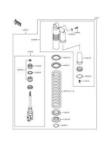 KX500 Абсорбер удавный в сборе задний