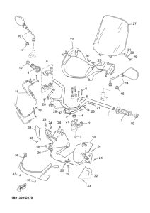 YP125R Steering handle & cable