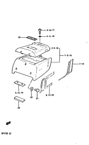 GP125 Обтекатель сидения