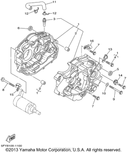 TW200N Картер двигателя