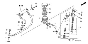 CBF600 (Naked, ABS) Задний тормозной цилиндр