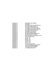 GSF600 Color chart