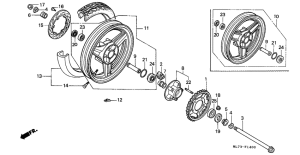 VFR750F Rear wheel complete assy