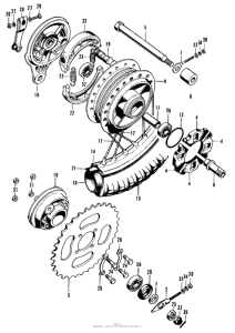 CT90 Rear wheel + rear brake