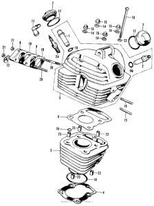 SL100 Цилиндр и головка цилиндра