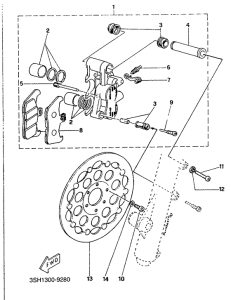 TDR125 Front brake. caliper