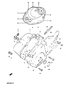 DR125 Crankcase cover ass`y  (v