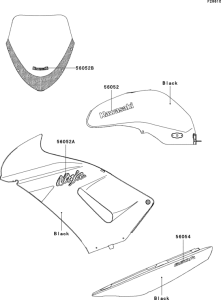 EX650 Наклейки (black)(a8f)