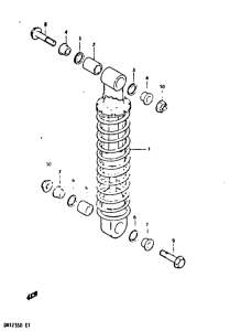 DR125 Абсорбер удавный в сборе задний