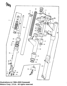 KZ900 Вилка передней оси
