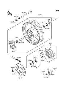 ZX400 Задняя ступица колеса