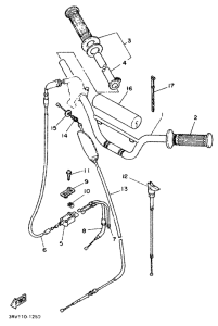 PW80 Steering handle. cable