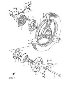 GS450 Rear wheel complete assy