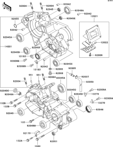 KX125 Картер двигателя