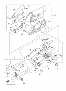 XVS1300CU Выхлопная система
