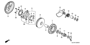 SJ50 Drive face /  kick starter spindle
