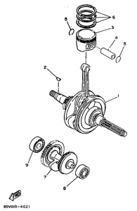 XC125 Коленчатый вал и поршни