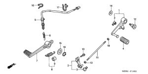 VTR1000F Brake pedal assy