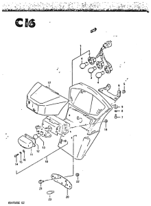 GSX750 Tail lamp - license lamp