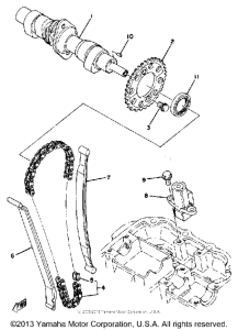 XS400F Camshaft - chain tensioner