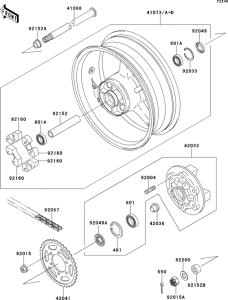 ZX600 Задняя ступица колеса