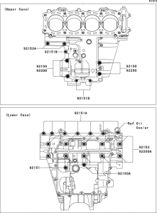 ZX1000 Болты крепления картера