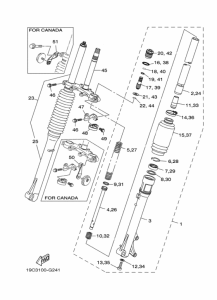 TTR125LE Вилка передней оси