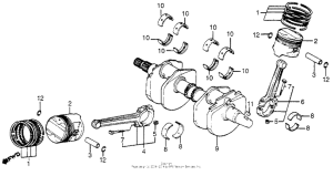 VF750C Коленчатый вал и поршни