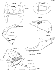 ZX750 Decals(green)(zx750-p5)