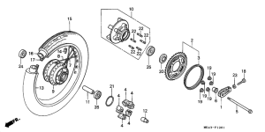 XBR500S Rear wheel complete assy