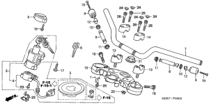CBF600 (Naked) Handle pipe / top bridge