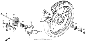 NC50 Front wheel + front brake panel