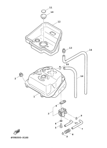 YW100E Топливный бак