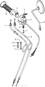 CB750 Right handle switch + cable i