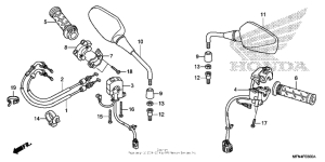 CB1000R Switch + cable + mirror