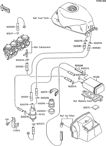 ZX600 Испарительная система топлива