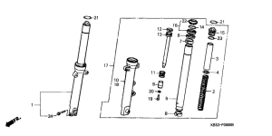 NSR125R Вилка передней оси