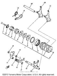 SR250H Shift cam-fork